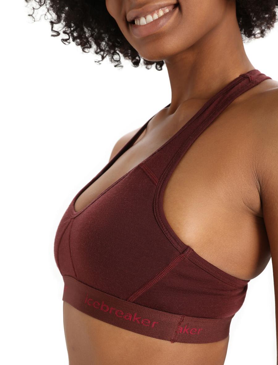 Espresso Women's Icebreaker Merino Sprite Racerback Bras | USA 1813HAPK